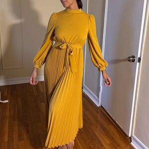 Yellow mustard maxi dress